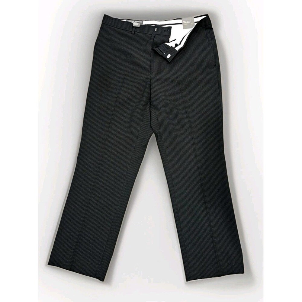 Michael Brandon Slim Fit Black Pinstripe Dress Pants Men's 36 x 30 NWT